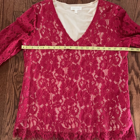 NWOT LACE Women’s TOP, ADIVA. Special occasion. 3/4 sleeves, V Neckline SIZE M - Picture 7 of 12